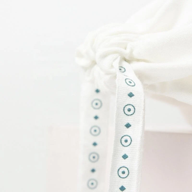 White Cotton Drawstring Pouch — image 5