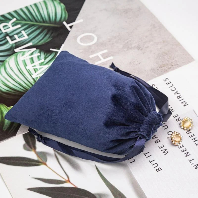 Blue Velvet Drawstring Pouch — image 2