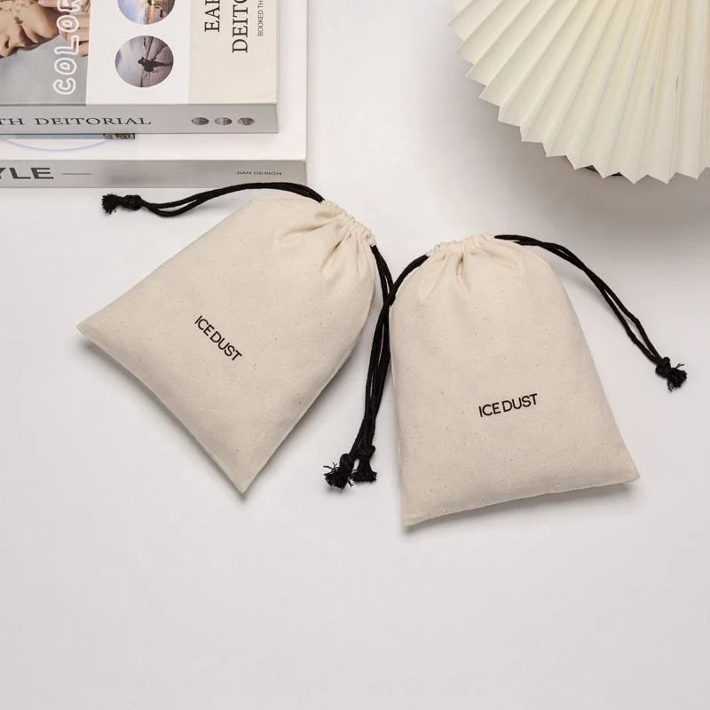 Textured Fabric Drawstring Pouch — image 3