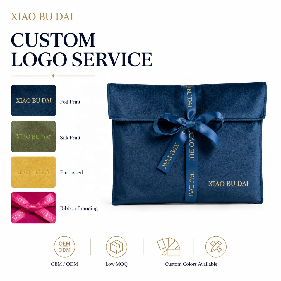 Navy Velvet Envelope Pouch — image 2