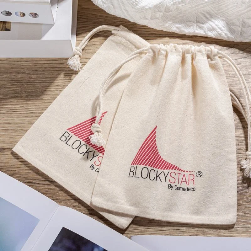 Beige Cotton Drawstring Pouch — image 5