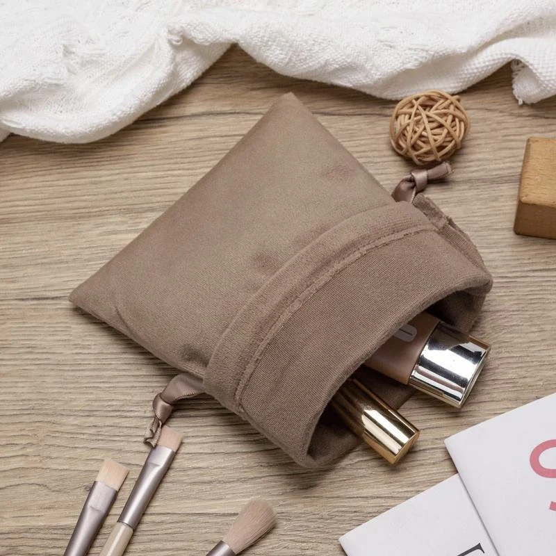 White Velvet Drawstring Pouch — image 6