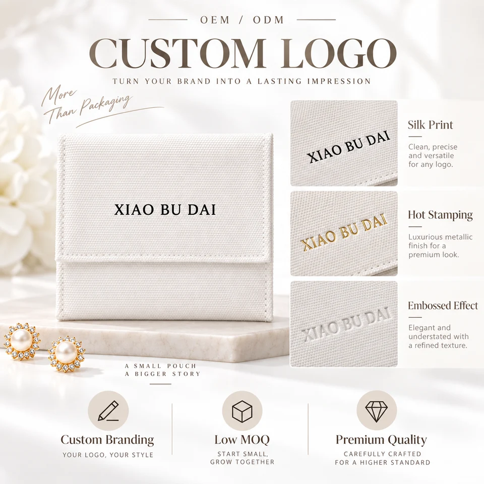 White Fabric Envelope Pouch — image 2