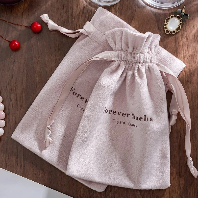 Pink Velvet Drawstring Pouch — image 4