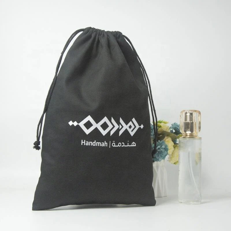 Black Fabric Drawstring Pouch — image 2