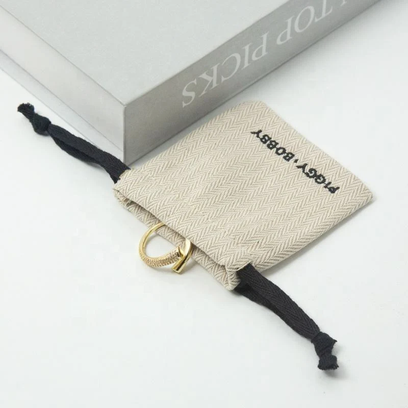 Textured Fabric Drawstring Pouch — image 4