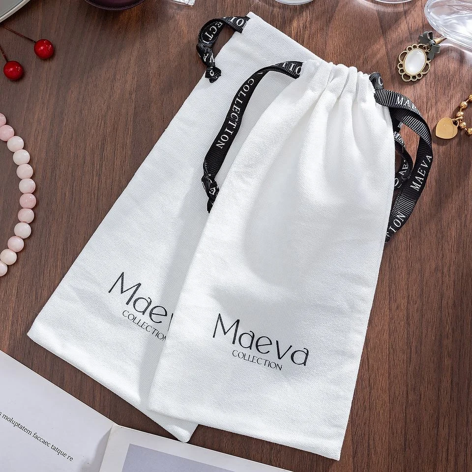 Textured Fabric Drawstring Pouch — image 3