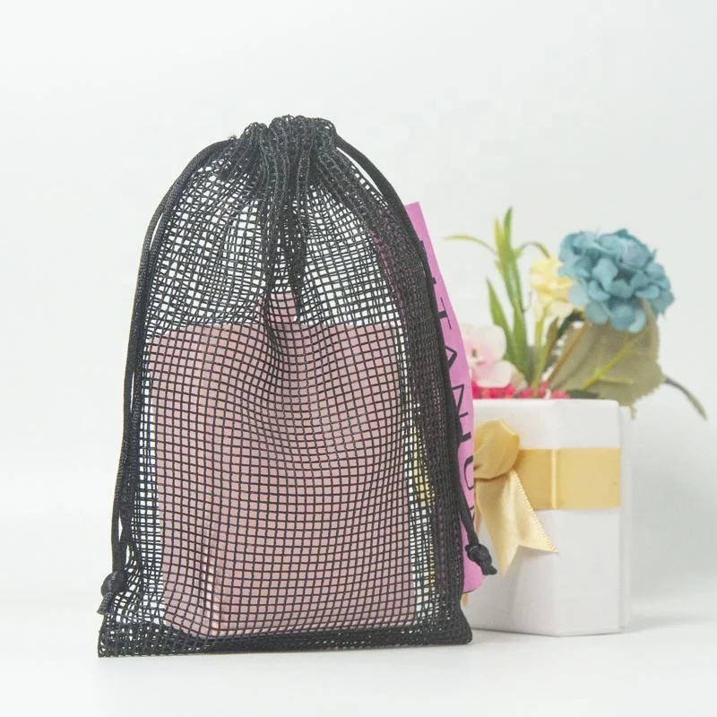 Black Mesh Drawstring Pouch — image 2