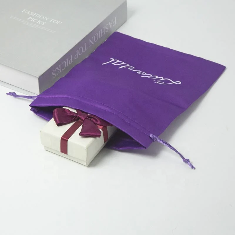 Purple Satin Drawstring Pouch — image 4