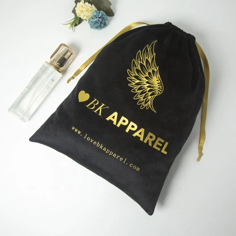 Black Velvet Drawstring Pouch — image 3