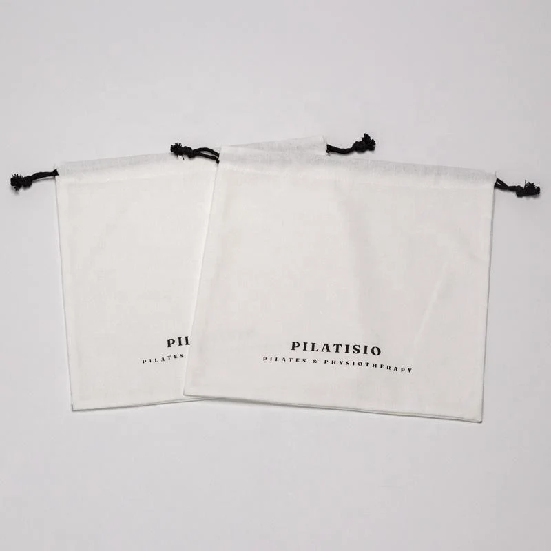 White Cotton Drawstring Pouch — image 6