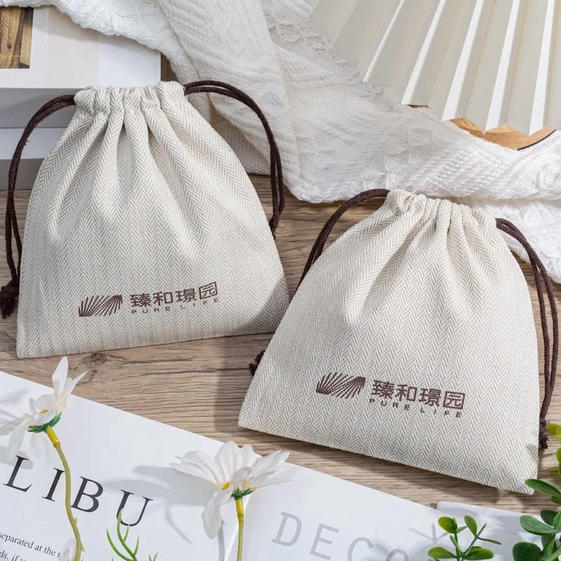 Textured Fabric Drawstring Pouch — image 3