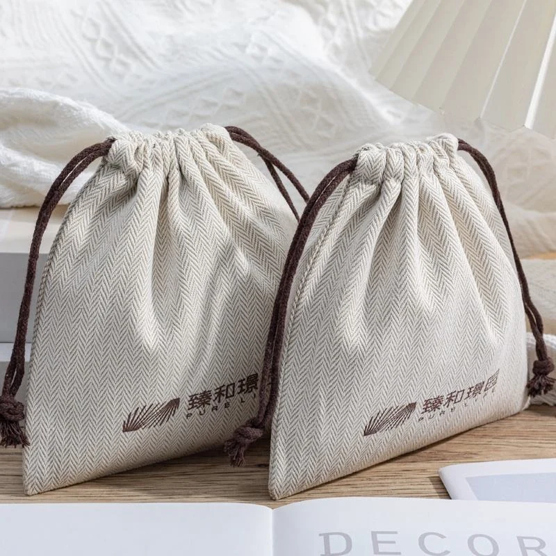 Textured Fabric Drawstring Pouch — image 2