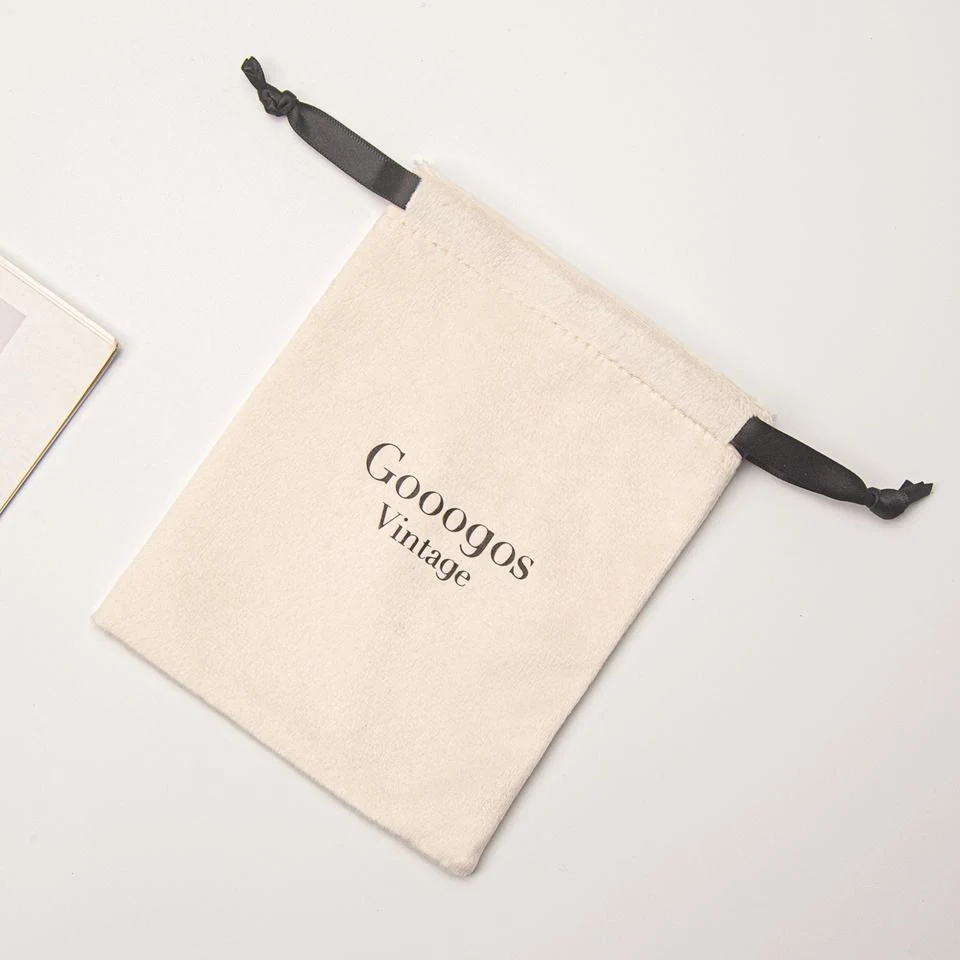 Cream Velvet Drawstring Pouch — image 4