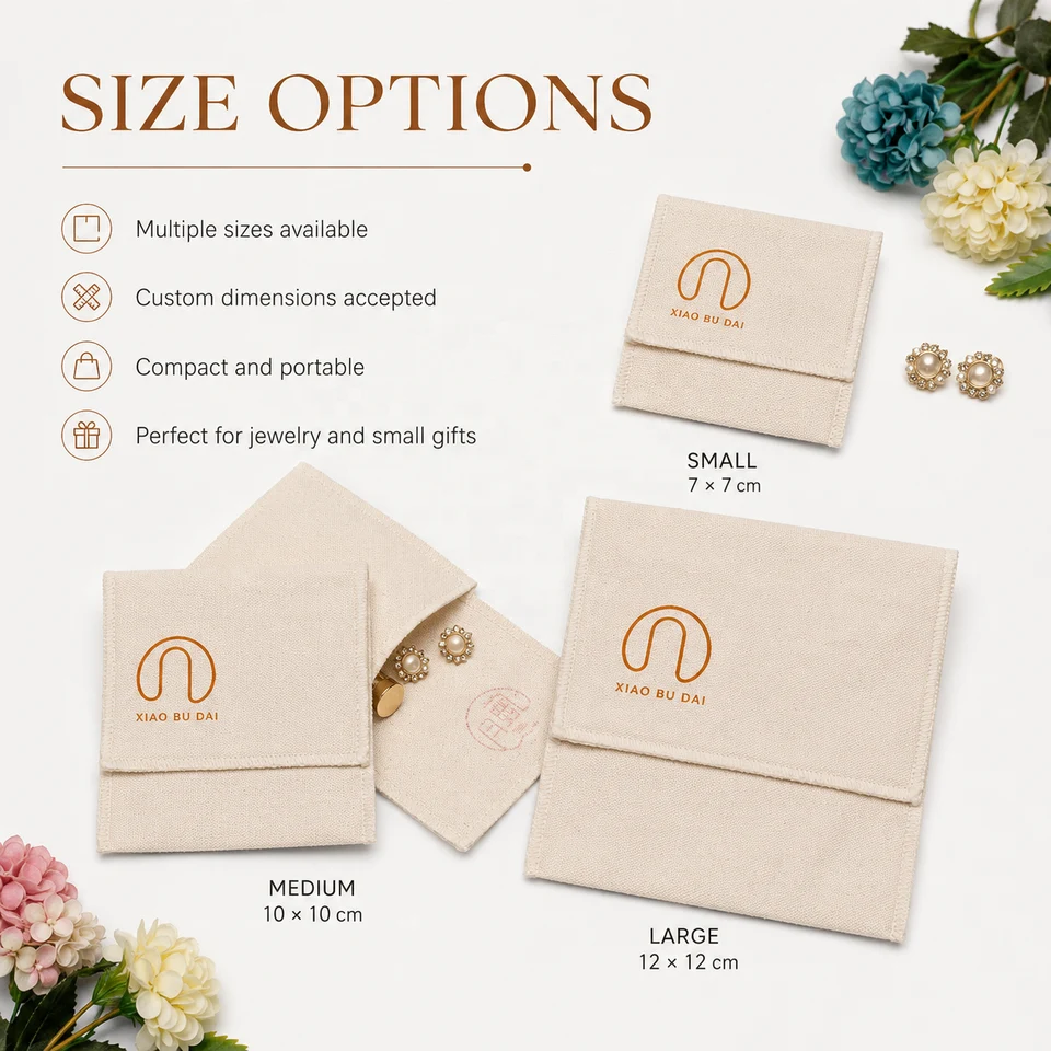 Cream Fabric Envelope Pouch — image 2