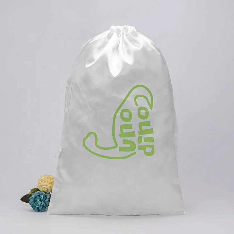 White Satin Drawstring Pouch — image 6