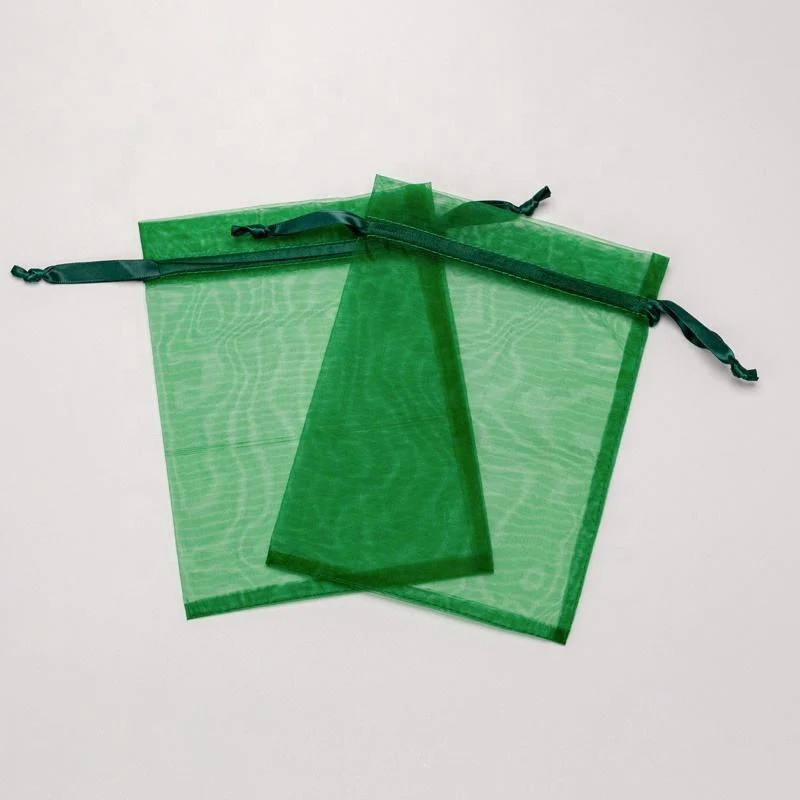 Green Organza Drawstring Pouch — image 6