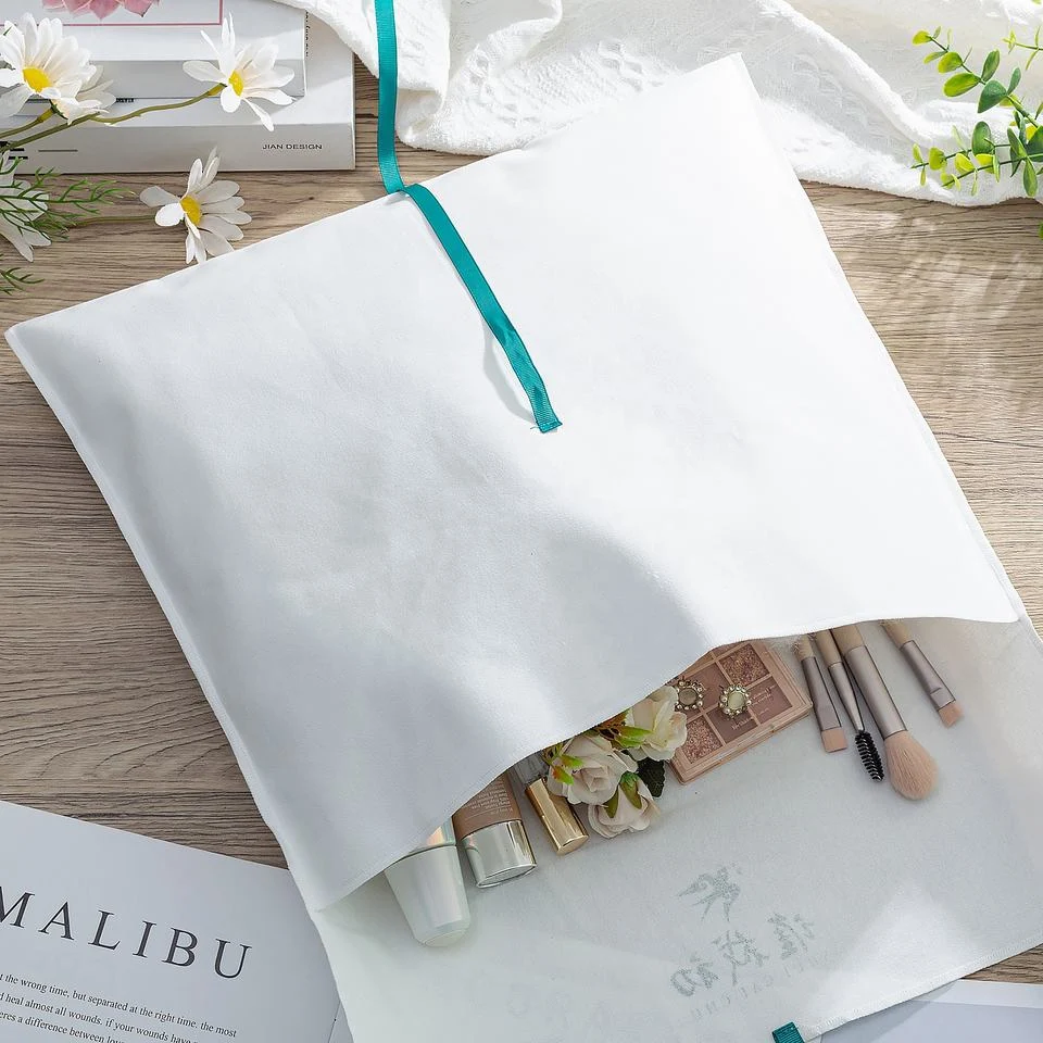 Beige Fabric Envelope Pouch — image 3