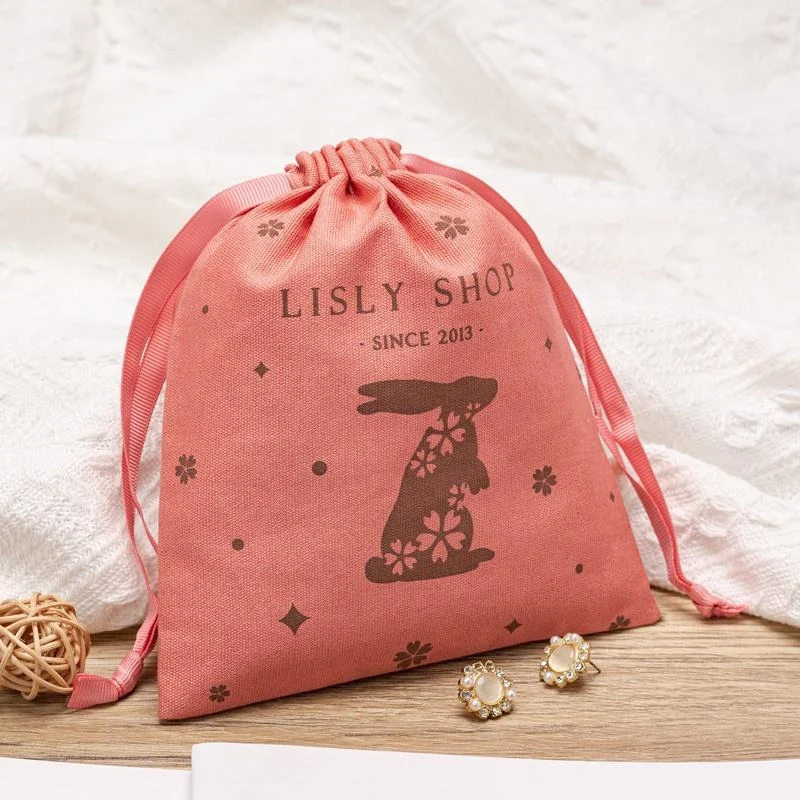 Textured Fabric Drawstring Pouch — image 2