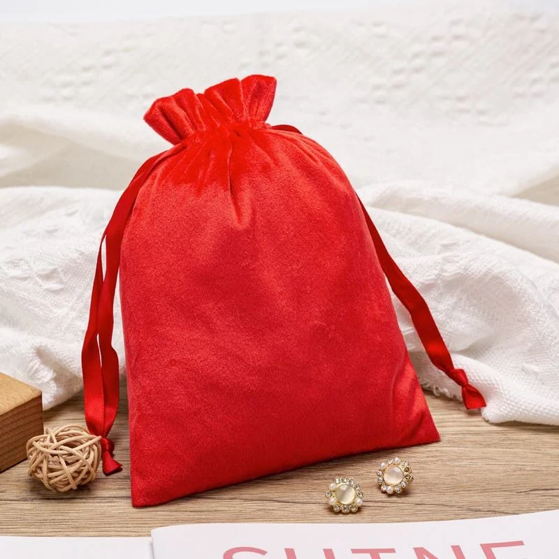 Red Velvet Drawstring Pouch — image 3