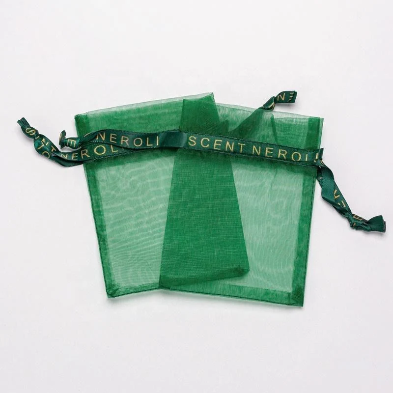 Green Organza Drawstring Pouch — image 6