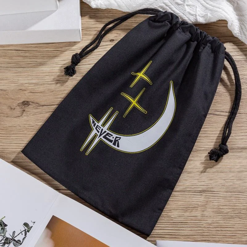 Black Cotton Drawstring Pouch — image 5