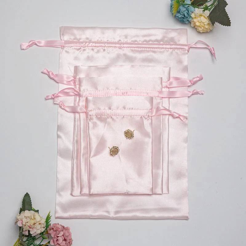 Black Satin Drawstring Pouch — image 6