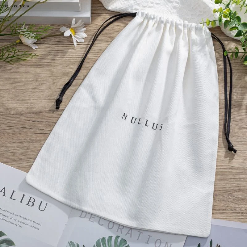 White Fabric Drawstring Pouch — image 5