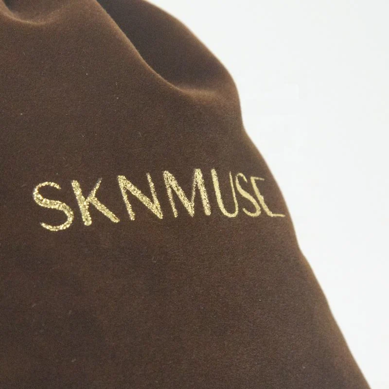 Brown Velvet Drawstring Pouch — image 5