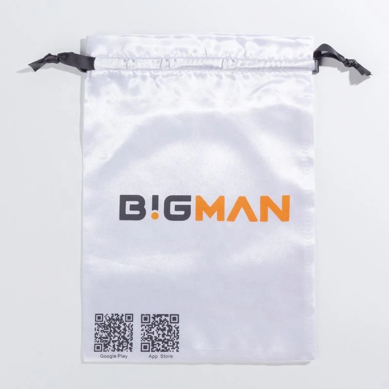 White Satin Drawstring Pouch — image 6