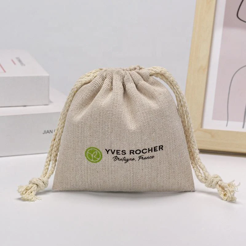 Textured Fabric Drawstring Pouch — image 3