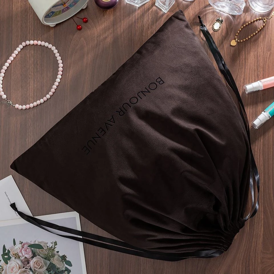 Black Velvet Drawstring Pouch — image 3