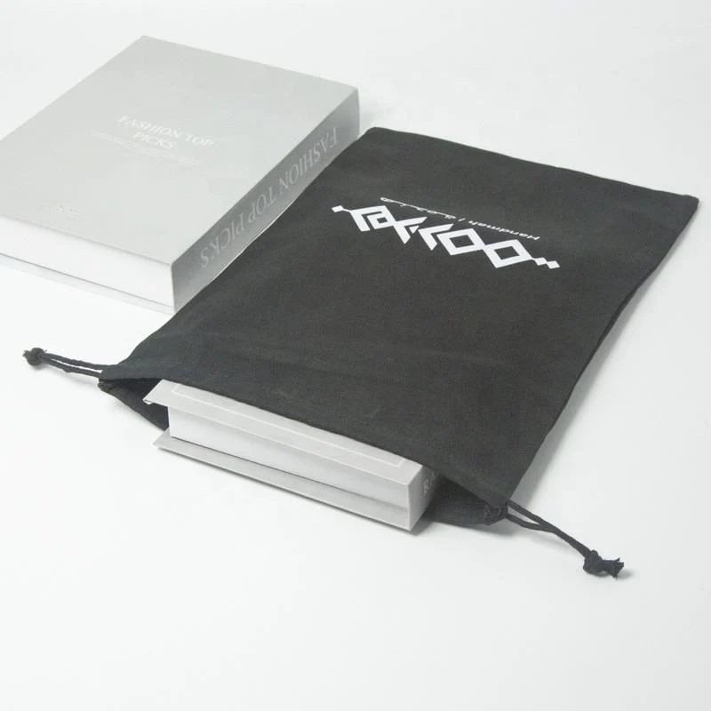 Black Fabric Drawstring Pouch — image 3