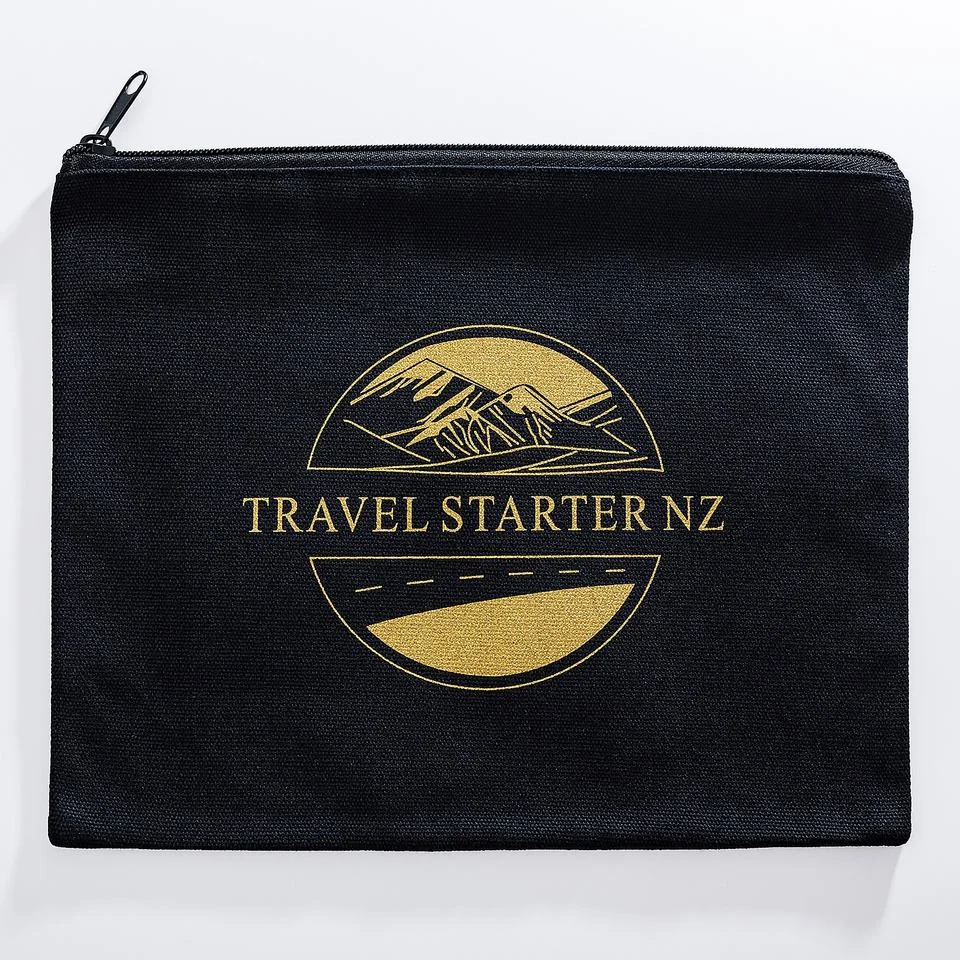 Black Fabric Zipper Pouch — image 4