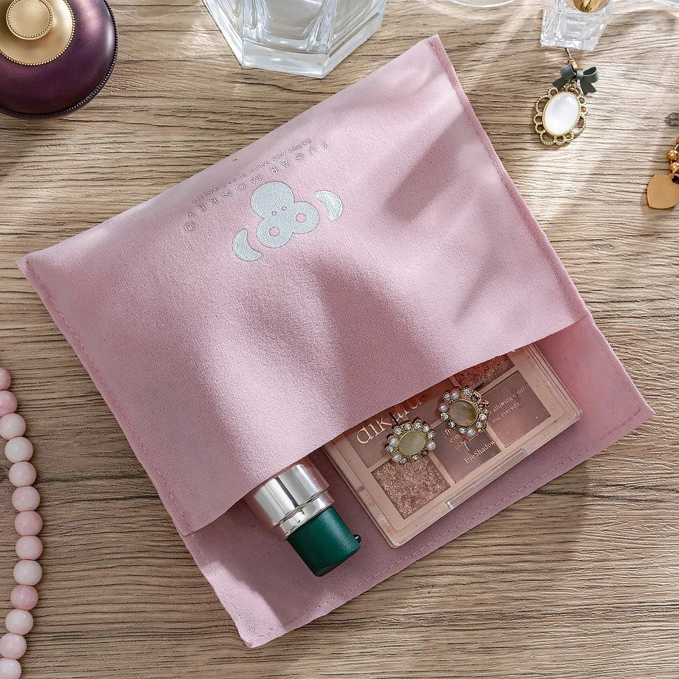 Pink Velvet Envelope Pouch — image 2