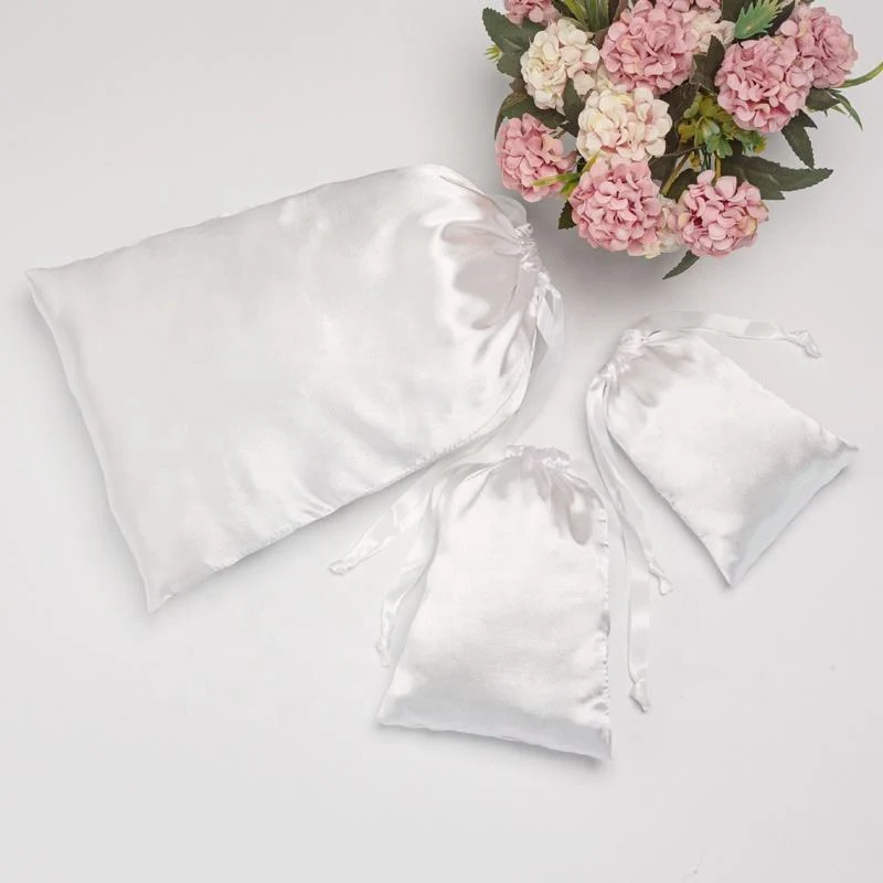 Black Satin Drawstring Pouch — image 2