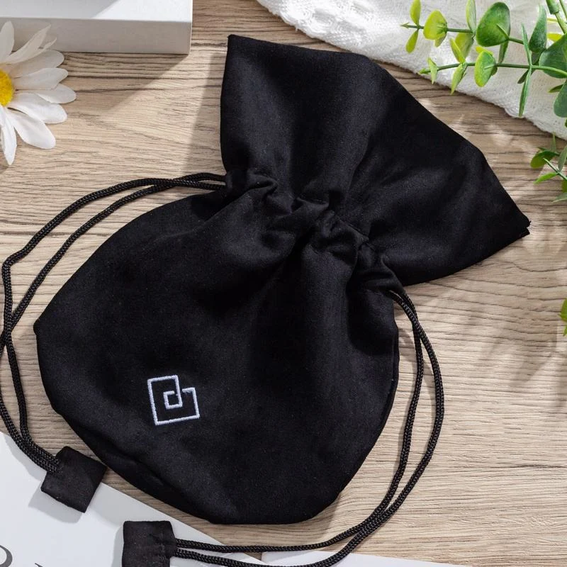 Black Microfiber Drawstring Pouch — image 5