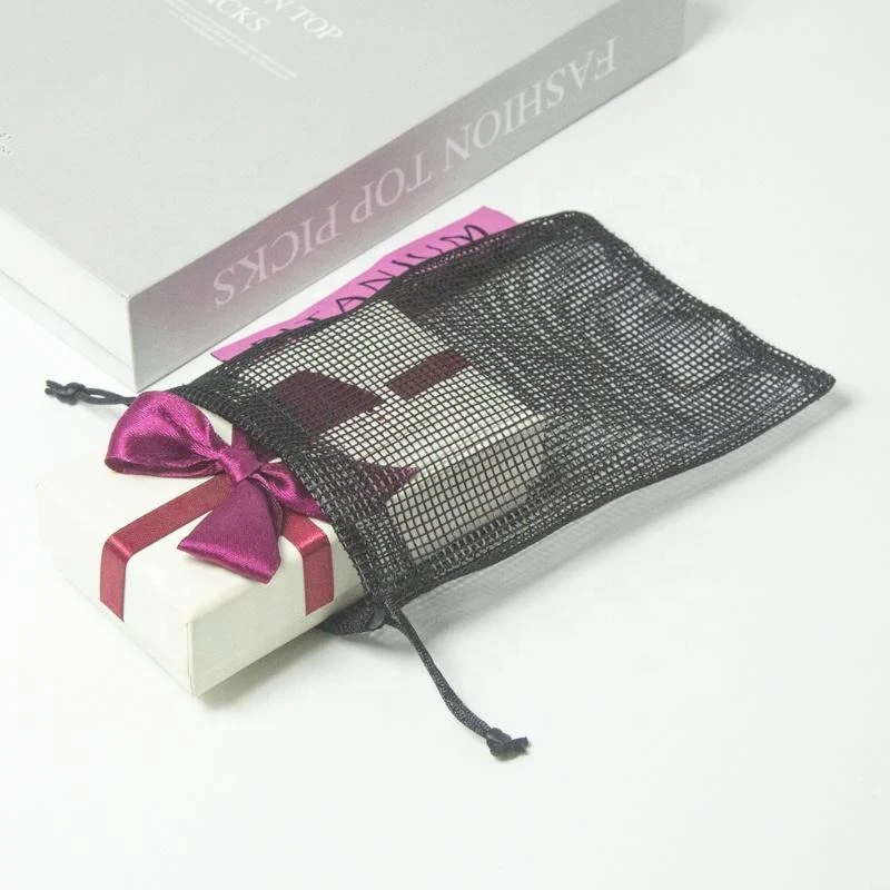Black Mesh Drawstring Pouch — image 4
