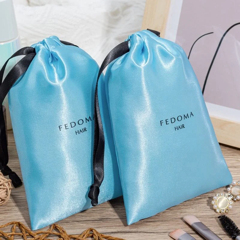 Blue Satin Drawstring Pouch — image 2