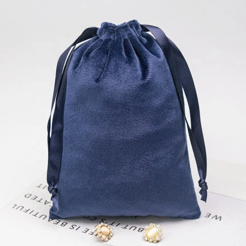 Blue Velvet Drawstring Pouch — image 4