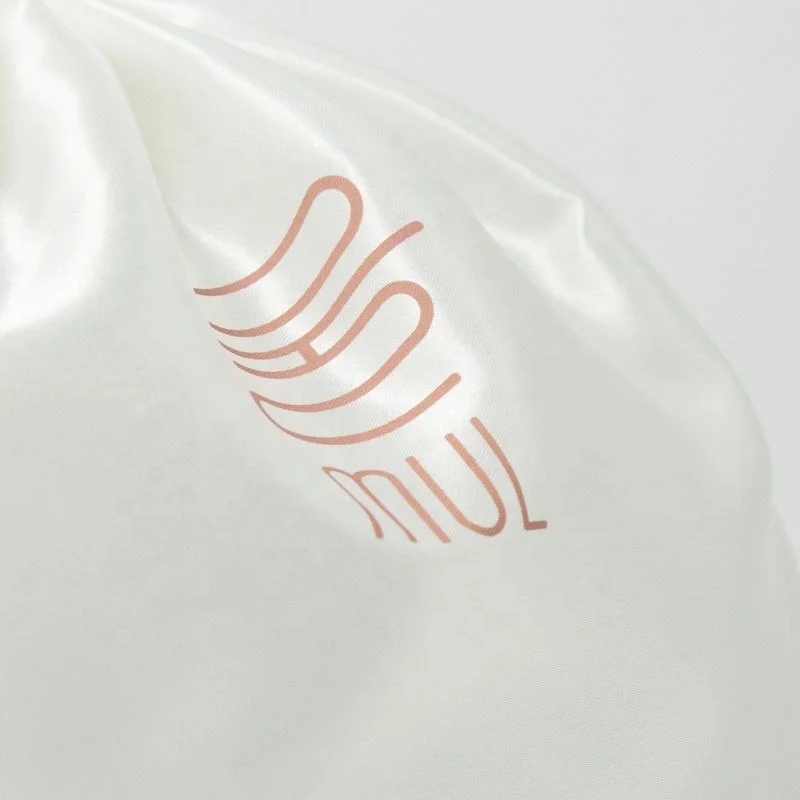 White Satin Drawstring Pouch — image 6
