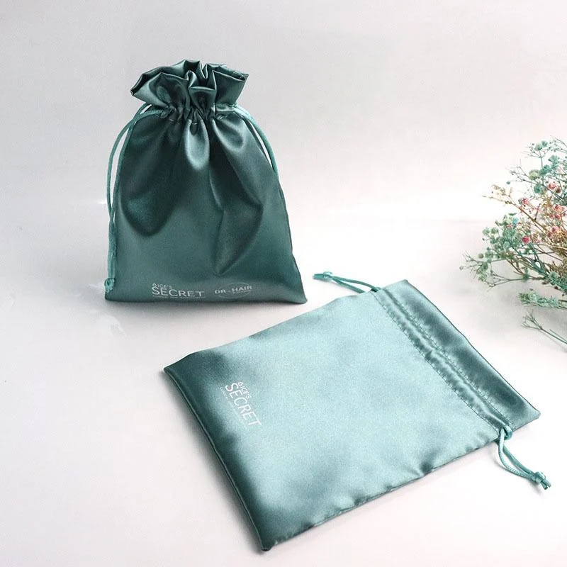 Black Satin Drawstring Pouch — image 6