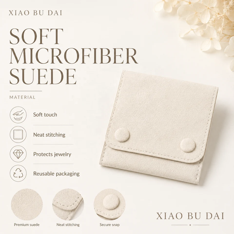 Beige Microfiber Envelope Pouch — image 2