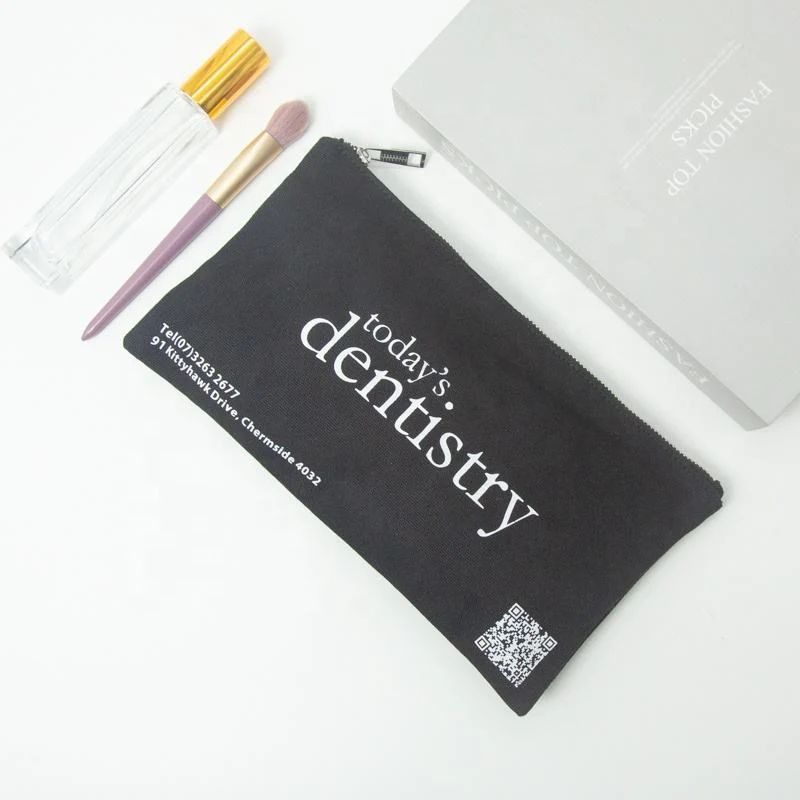 Black Cotton Drawstring Pouch — image 3