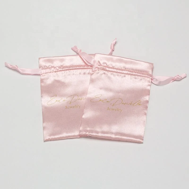 Pink Satin Drawstring Pouch — image 6