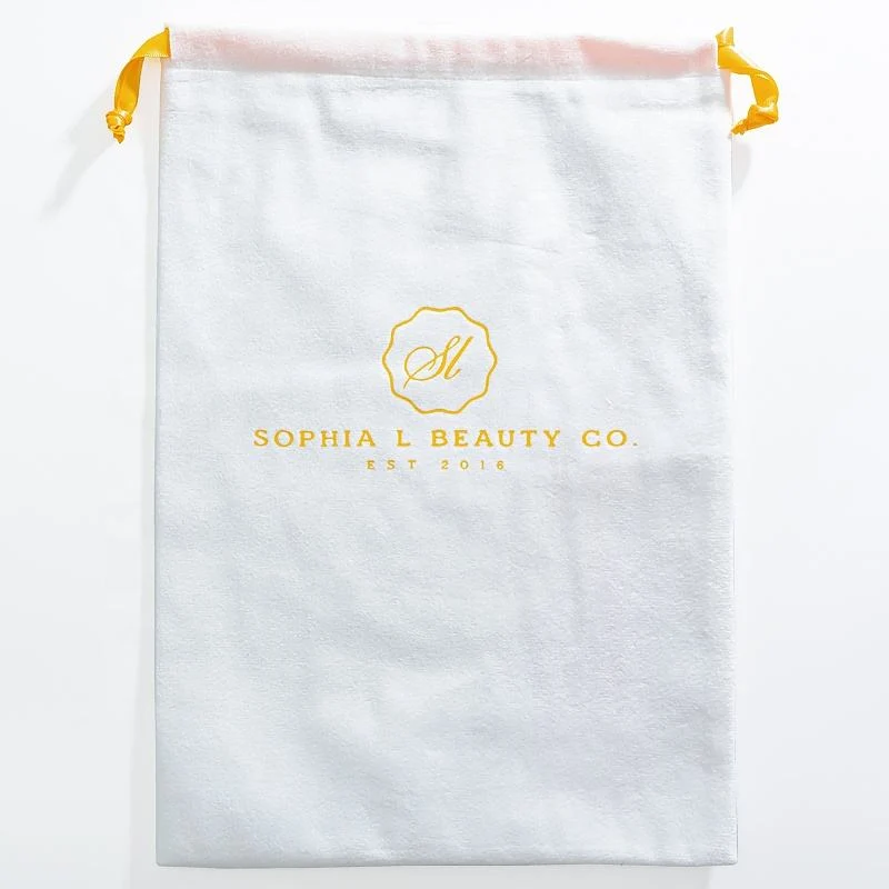 White Velvet Drawstring Pouch — image 5