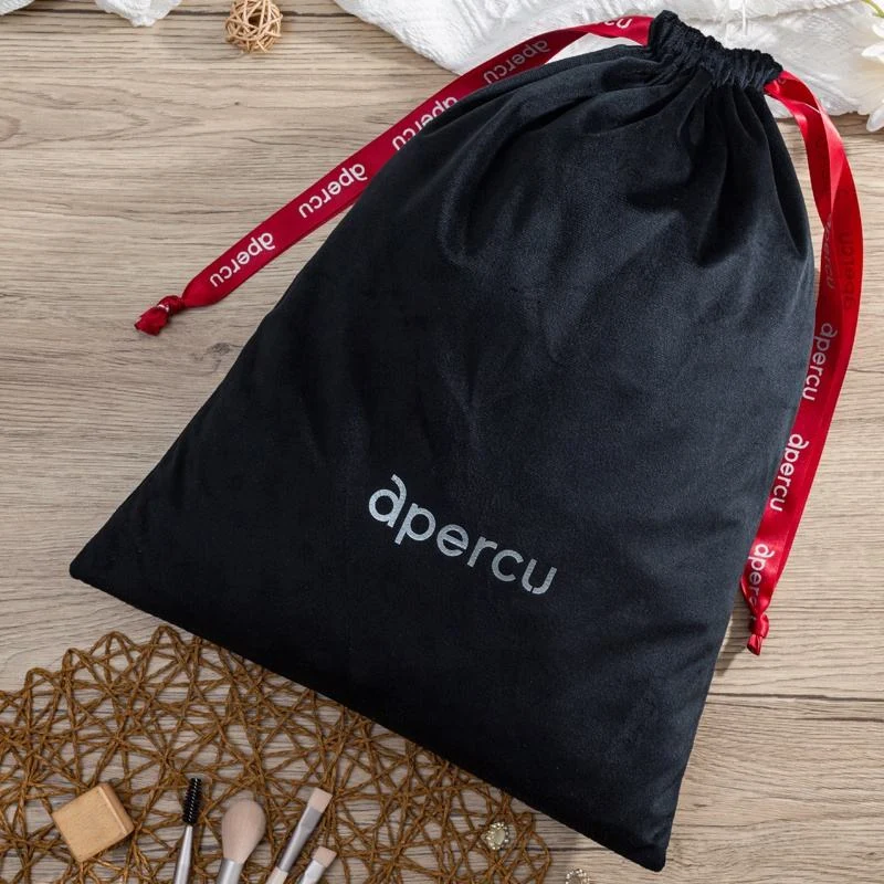 Black Velvet Drawstring Pouch — image 2