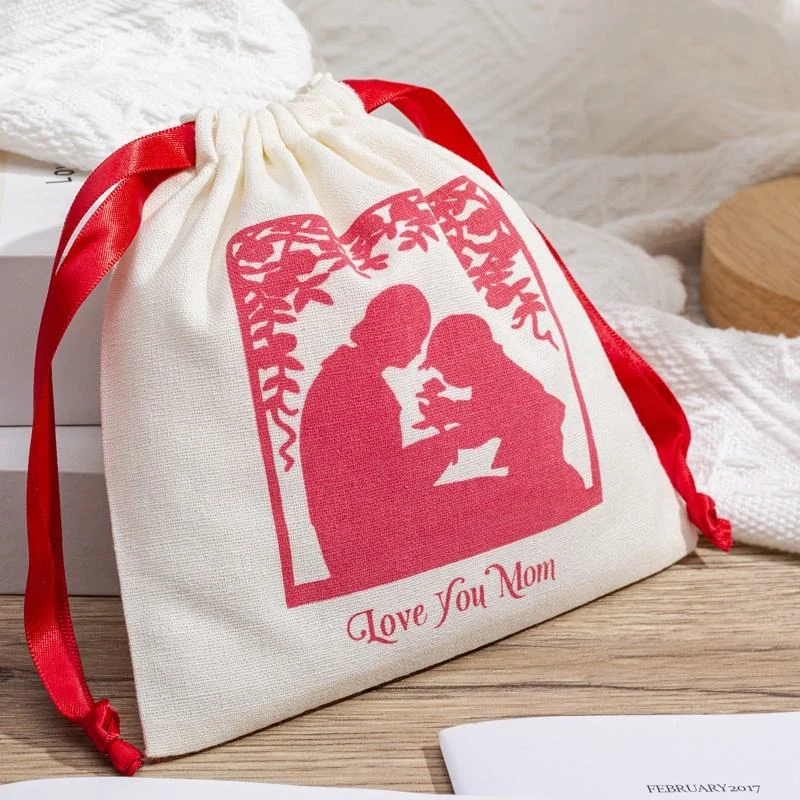 Black Textured Fabric Drawstring Pouch — image 2