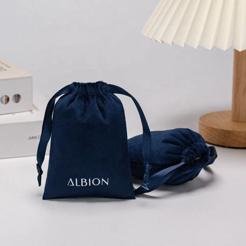Blue Velvet Drawstring Pouch — image 2