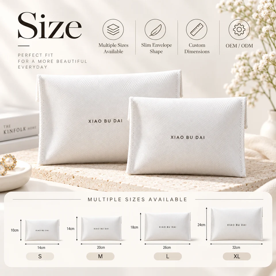 White Cotton Envelope Pouch — image 3